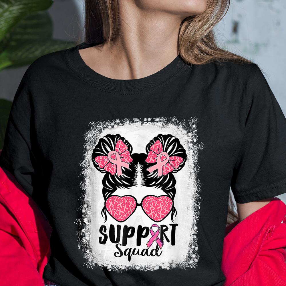Bleached Pink Out Football Mom Messy Bun Pink Breast Cancer Shirt | Itees  Global